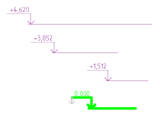 CAD drawing Align level marks by arrows 8