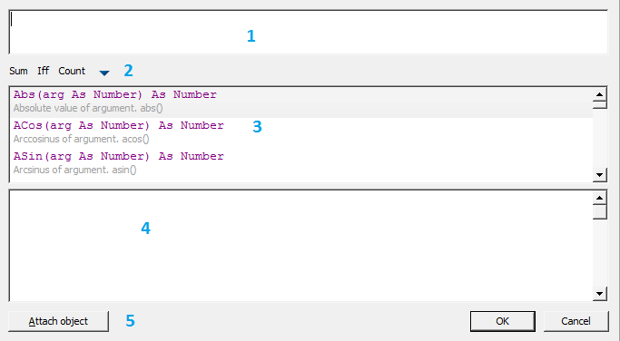 CAD drafting Interface Expression Editor 0