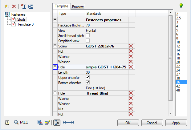 CAD drafting Threaded fastening 9