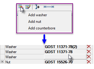 CAD software Threaded fastening 25