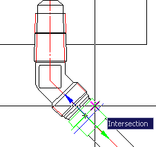 CAD drafting Example of construction of the pipeline on external cone 6