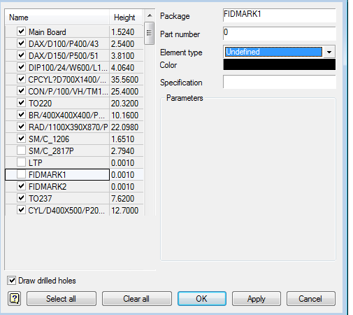 CAD drawing Import PCB format IDF 8