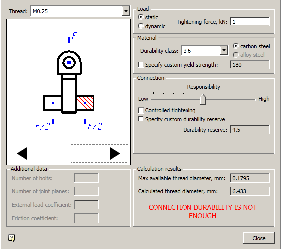 CAD software Fastening calculation 7