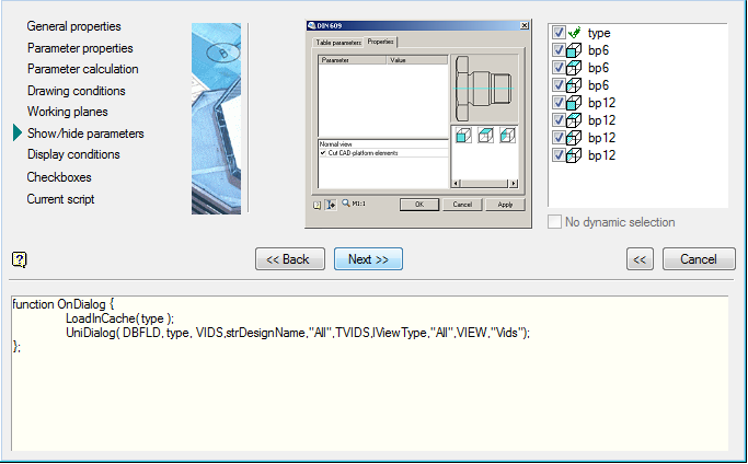 CAD drafting Show / Hide parameters 0