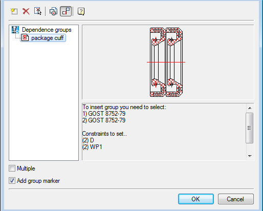 CAD software WORKING WITH STANDARD ELEMENTS 106