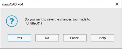 CAD drawing Exit from nanoCAD 8