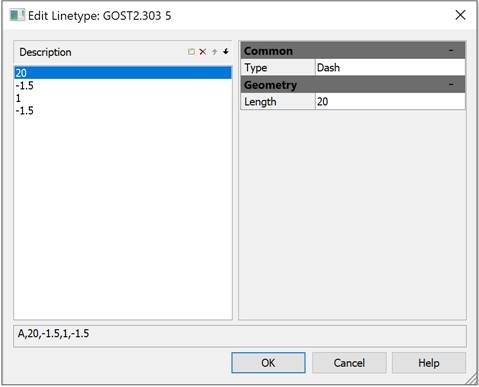 CAD drafting Line Type Editor 0