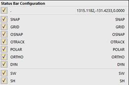CAD software Status Bar 49