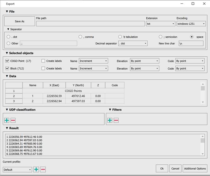 CAD software Exporting Geopoints 7