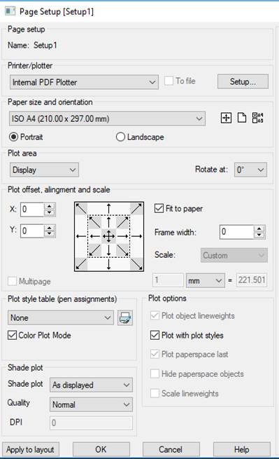 CAD drafting Page Setup Manager 15